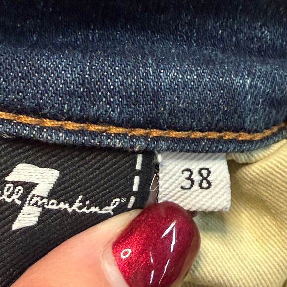 7 For All Mankind Medium Blue Straight Leg Denim Jeans Men's Size 38 x 32 - Picture 7 of 10